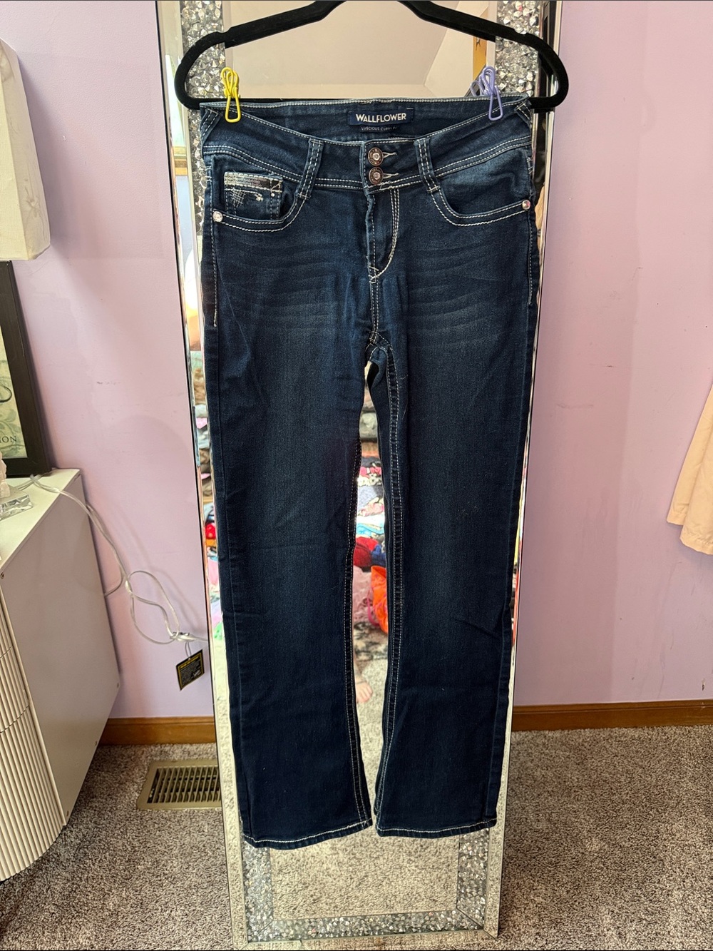 Wallflower Dark Wash Bootcut Jeans - Deep Indigo